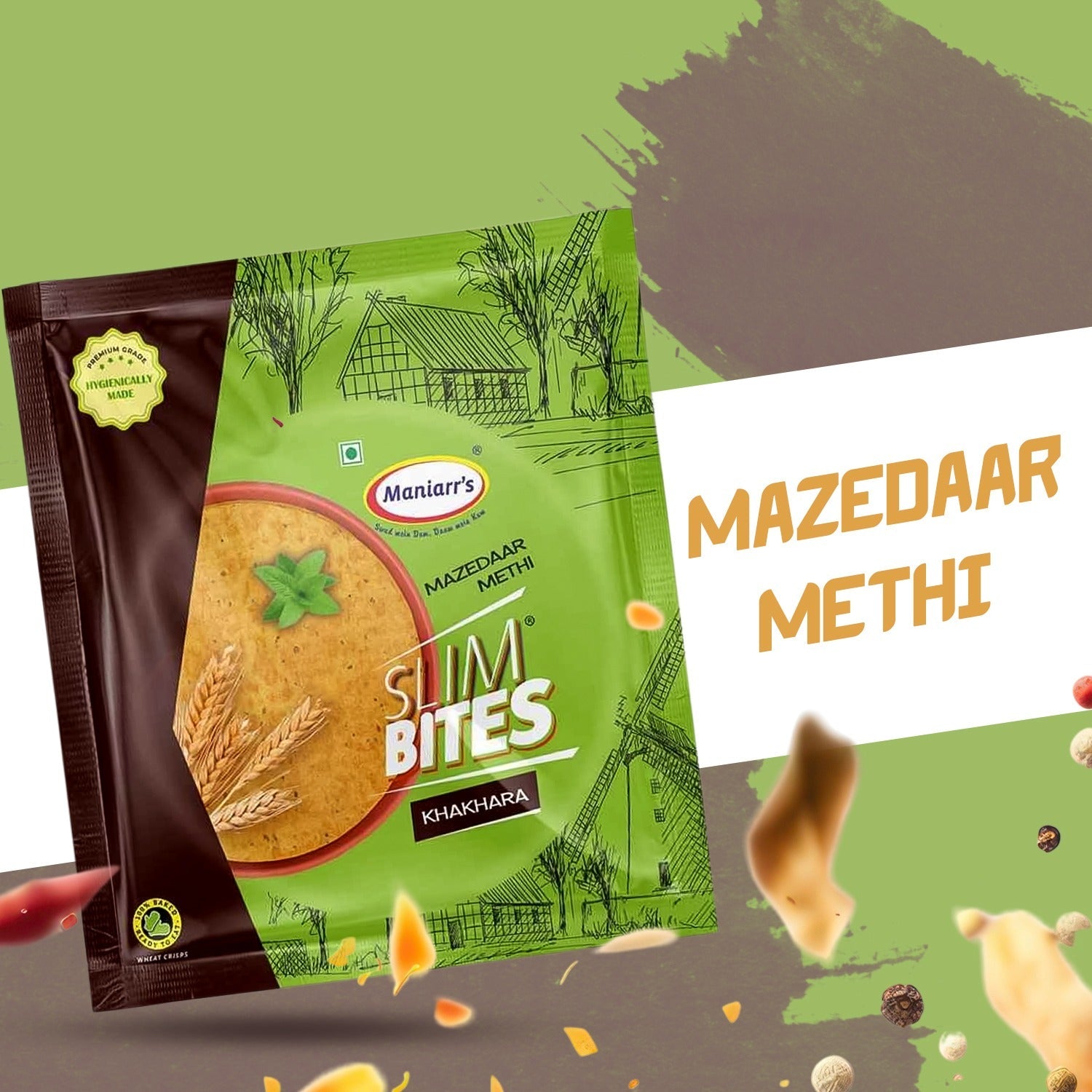 Maniarr's Methi Khakhra Wheat Chips (200 Gm) Maniarr's Methi Khakhra Wheat Chips (200 Gm)